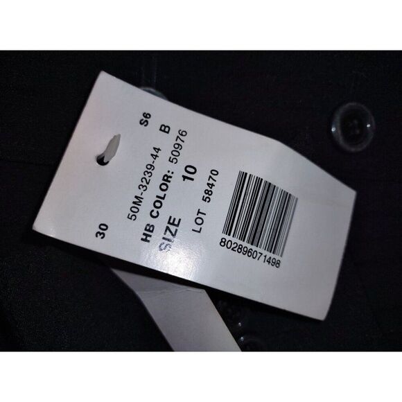 5/$25 NWT Sz 10 Vintage Women’s Black On Black Striped Blazer Stretch - Picture 8 of 9